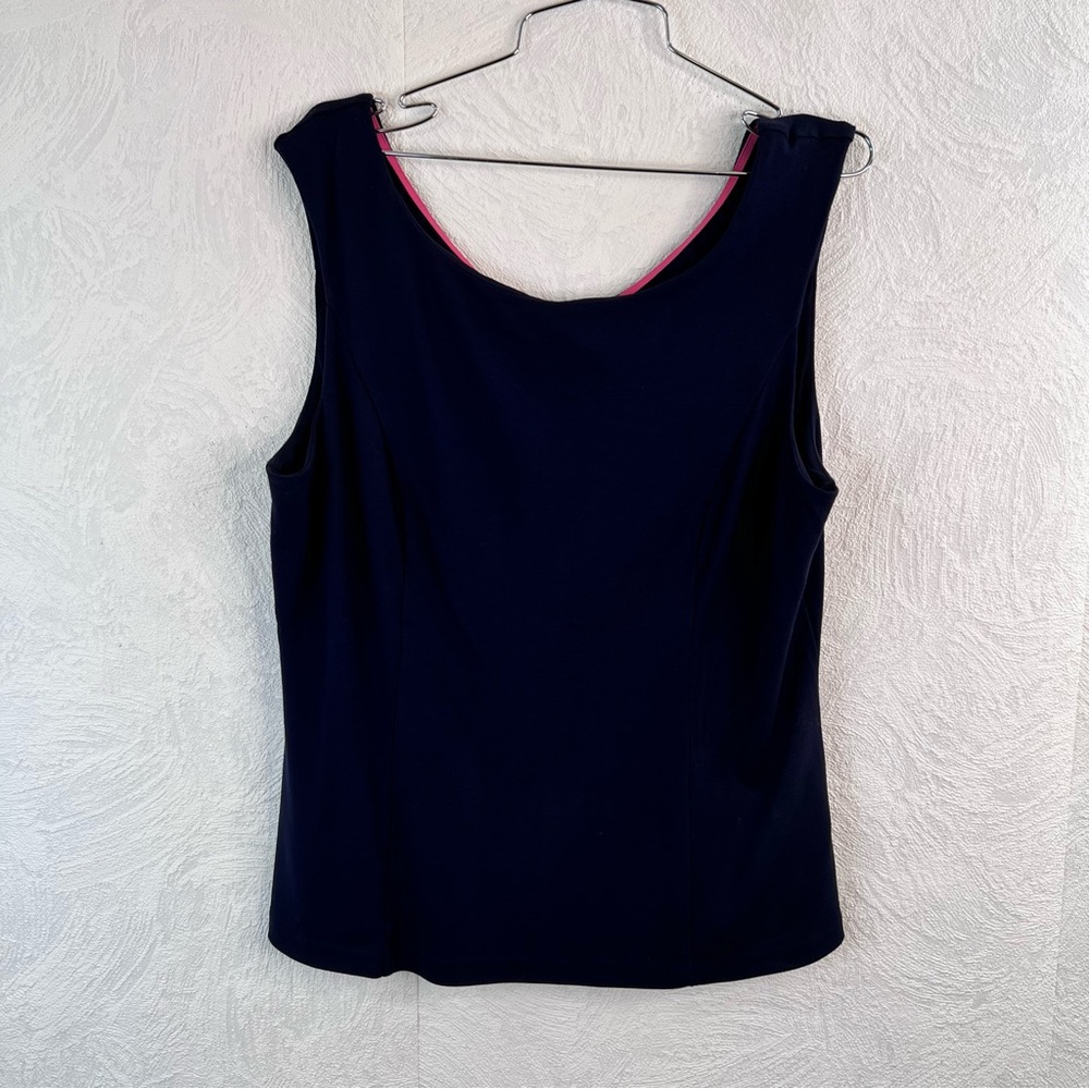 Boden Navy Zip UP the Back Tank Size 16/18